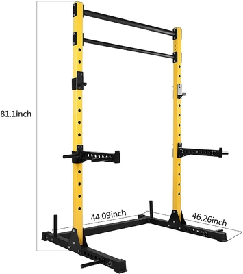 Équipement d'entraînement de gym à domicile pliable banc de poids barre de barre à barres semi-accroupissement pour la maison