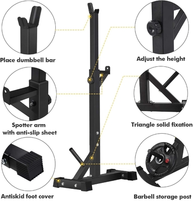 Équipement d'entraînement de gym à domicile pliable banc de poids barre de barre à barres semi-accroupissement pour la maison