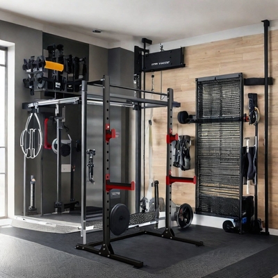 Style Cage Squat Rack Home Gym Trainer avec Barbell Bar et 1100*1300*2100