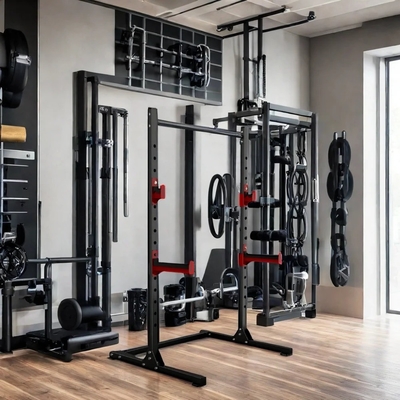 Style Cage Squat Rack Home Gym Trainer avec Barbell Bar et 1100*1300*2100
