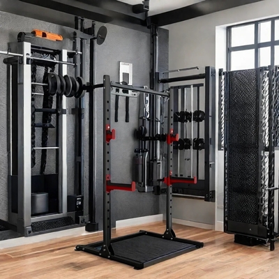 Style Cage Squat Rack Home Gym Trainer avec Barbell Bar et 1100*1300*2100