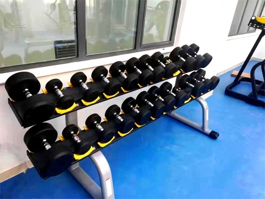 3e rangée Commercial Dumbbell Rack Steel Body Building Stockage pour le matériel de remise en forme de gym