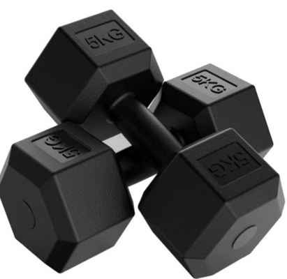 Un haltère en caoutchouc hexagonal commercial de 20 kg, le choix ultime pour les amateurs de fitness.