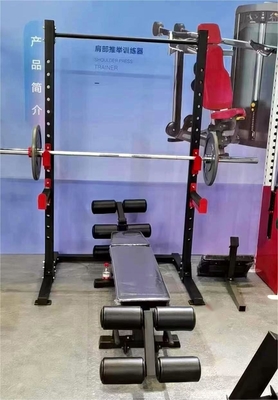Unisexe Bodybuilding Fitness Power Plate avec banc de poids Barbell Bar à demi squat rack