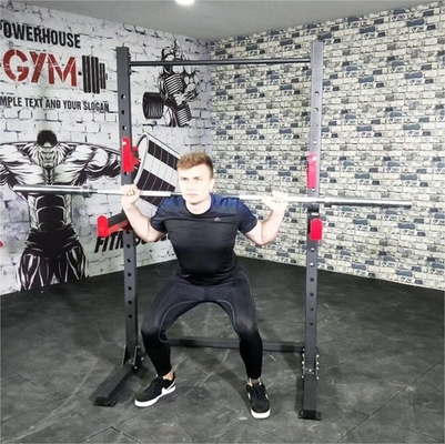 Unisexe Bodybuilding Fitness Power Plate avec banc de poids Barbell Bar à demi squat rack