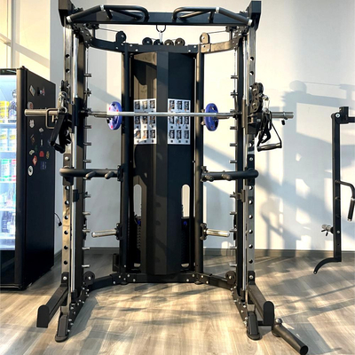 Équipement de gymnastique commercial Multifonctionnel Smith Machine Rack avec logo personnalisé