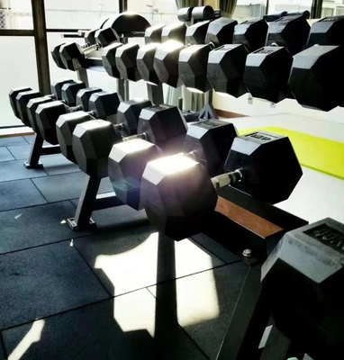 Des haltères recouverts de caoutchouc hexagonal pour équipement de fitness à domicile 2,5 kg-50 kg