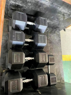 Des haltères recouverts de caoutchouc hexagonal pour équipement de fitness à domicile 2,5 kg-50 kg