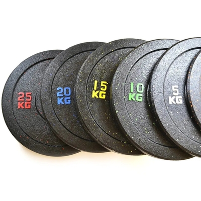 Logo personnalisé DisponibleD Plaque de barbelles en caoutchouc à points de couleur pour l'entraînement au poids de pare-chocs