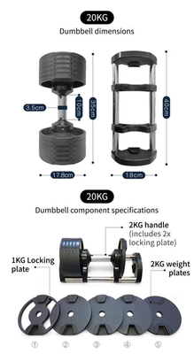 Logo personnalisé Dumbbell peint pour la gymnastique à domicile réglable