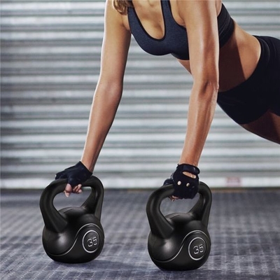 Compétition d'entraînement physique unisexe Kettlebell avec revêtement en fonte et en poudre