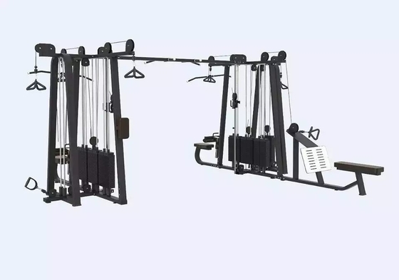 8 Station Lat Tirer vers le bas Longue traction arrière Press Cable Crossover basse rangée relative vers le haut et vers le bas