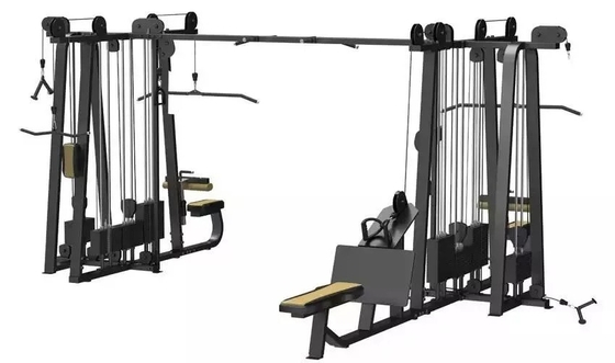 8 Station Lat Tirer vers le bas Longue traction arrière Press Cable Crossover basse rangée relative vers le haut et vers le bas