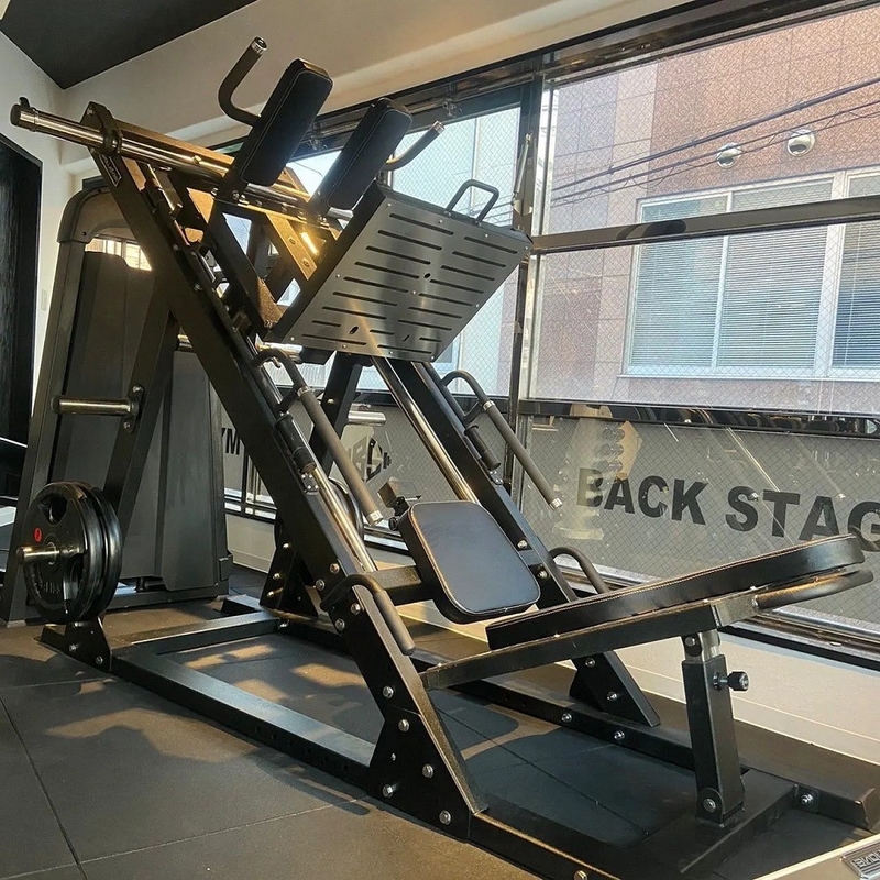 Disque de pressage à jambe à double fonction réglable Chargé Hack Squat Machine pour gymnase commercial