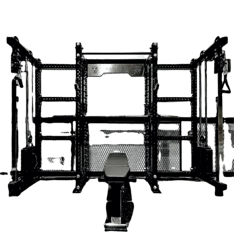Multifonction Smith et squat rack pour exercice de gym avec sélection de poids réglable