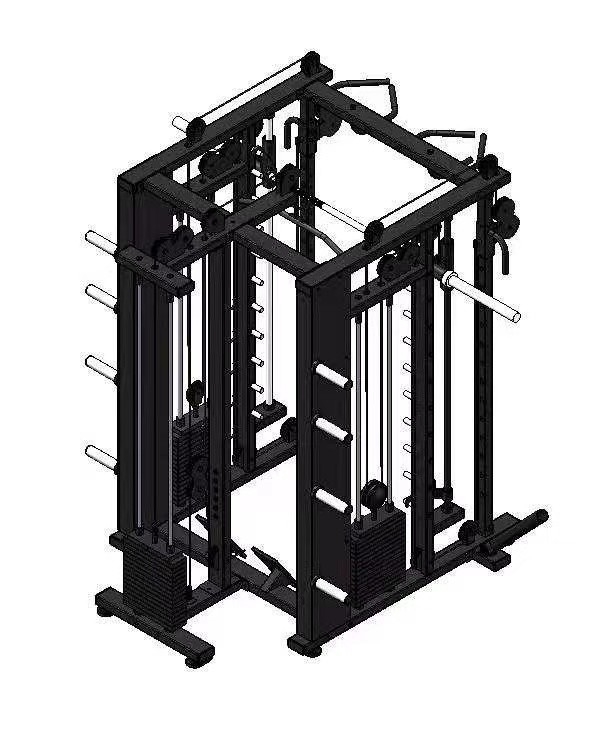 Station de gymnastique à domicile câble d'alimentation multifonctionnel croisé pour culturisme et squat rack