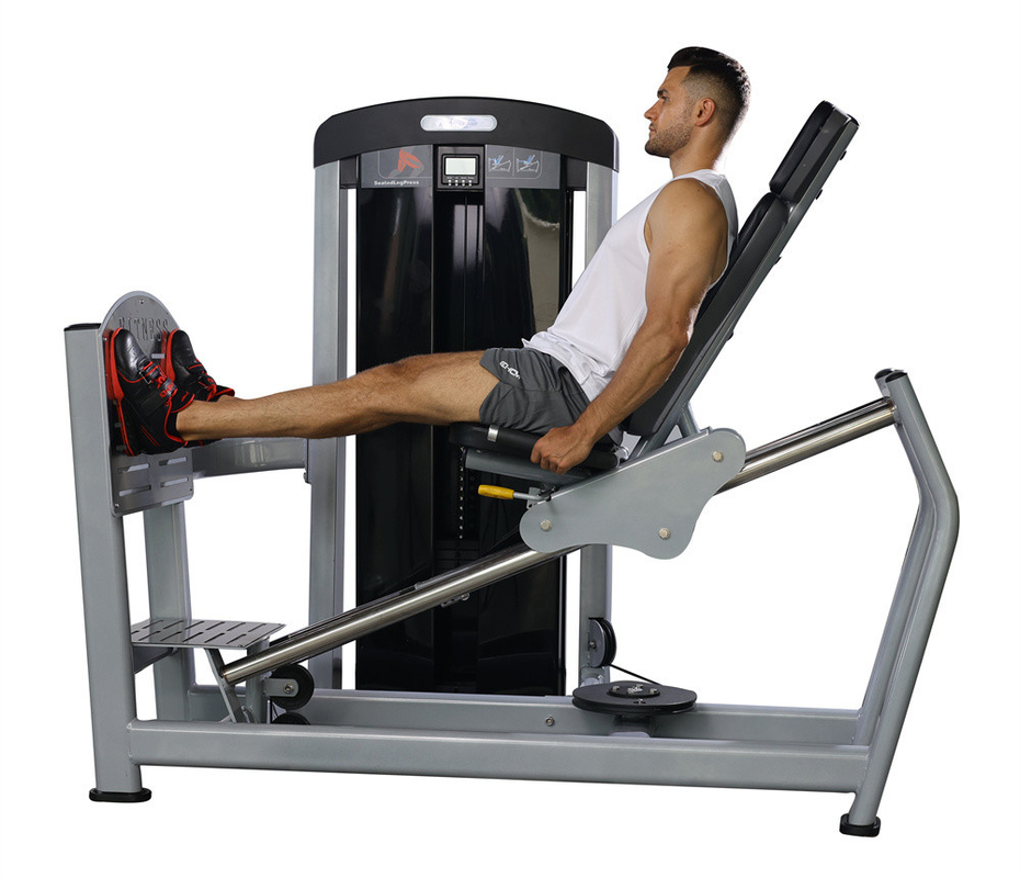 Construction métallique chargeur moyen en acier presses à jambes assises machine de gymnastique pour l'entraînement en force