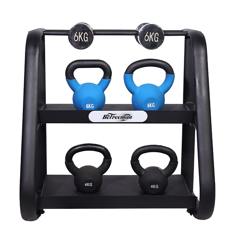 Corps de musculation Fitness pliable 2 rangées haltères rack rack kettlebell pour le matériel de gym