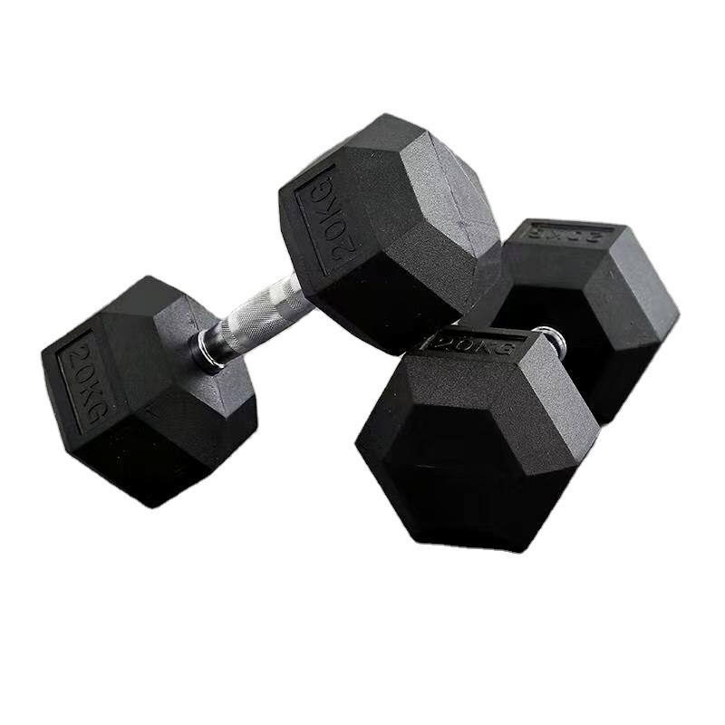 Couvercle en caoutchouc hexagonal Dumbbell pour les bras Poids varié de 2,5 kg à 40 kg Département masculin