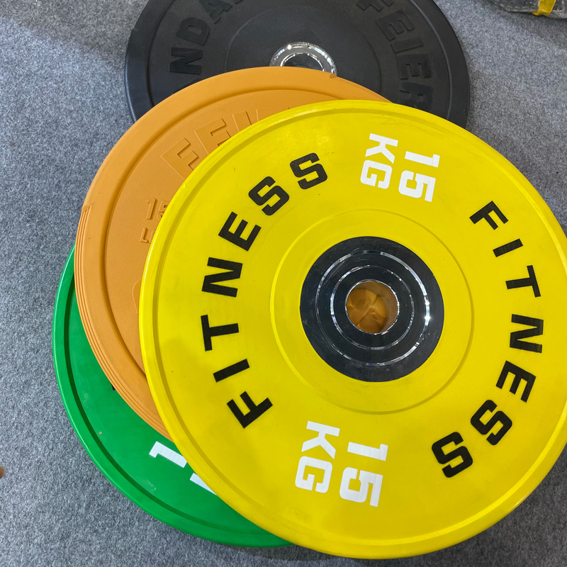 Plaque de poids du pare-chocs en acier enduit de caoutchouc pour équipement de gymnastique professionnel 2.5kg-25kg