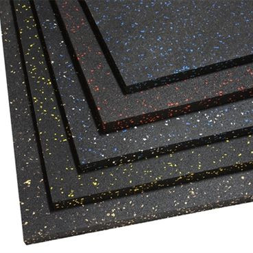Carreaux en caoutchouc antidérapant pour plancher de salle de sport à domicile 500*500/1000*1000 en noir