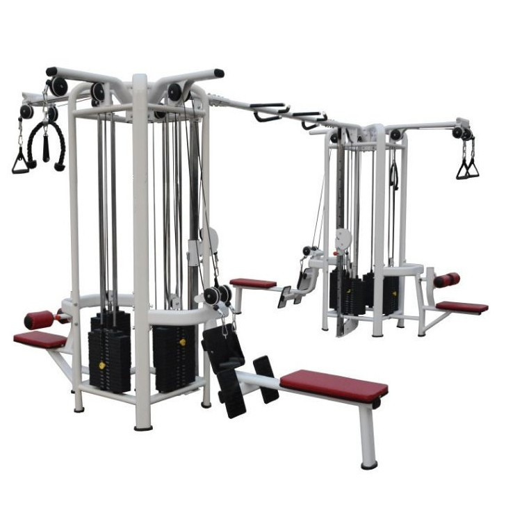 8 stations de gymnase multi parfait pour l' entraînement en force et les exercices de poitrine croisés par câble